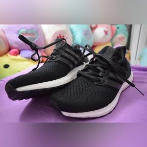 Black and white adidas ultra boost